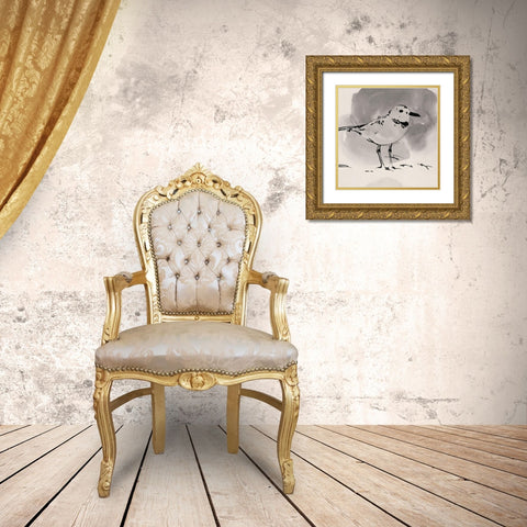 Inky Plover III Gold Ornate Wood Framed Art Print with Double Matting by Green, Jacob