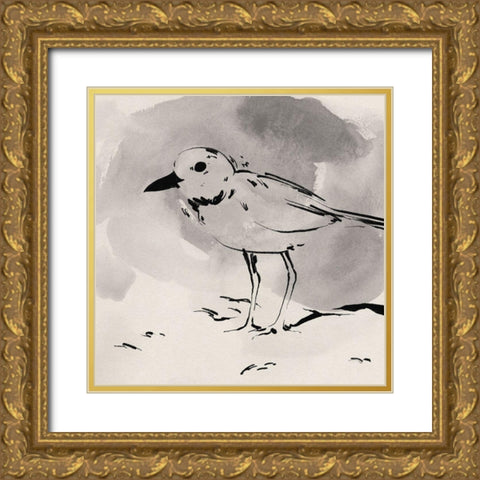 Inky Plover IV Gold Ornate Wood Framed Art Print with Double Matting by Green, Jacob