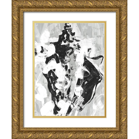 Ocean Inkblot I Gold Ornate Wood Framed Art Print with Double Matting by Vess, June Erica