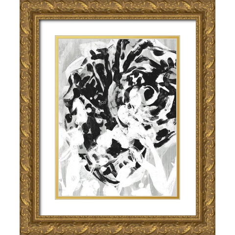 Ocean Inkblot III Gold Ornate Wood Framed Art Print with Double Matting by Vess, June Erica