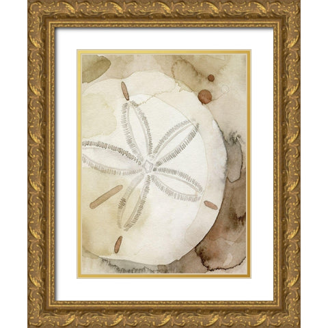 Dry Sand Dollar I Gold Ornate Wood Framed Art Print with Double Matting by Popp, Grace
