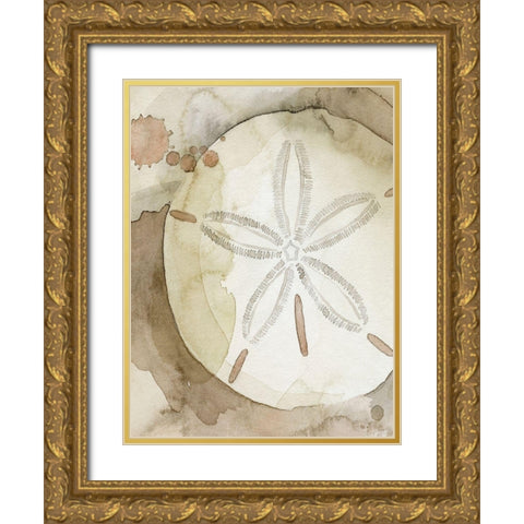 Dry Sand Dollar II Gold Ornate Wood Framed Art Print with Double Matting by Popp, Grace