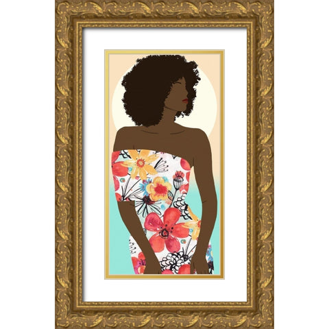 You Go Woman II Gold Ornate Wood Framed Art Print with Double Matting by Saunders, Alonzo