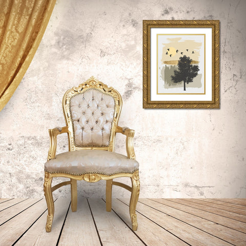Leaving Home Gold Ornate Wood Framed Art Print with Double Matting by Saunders, Alonzo