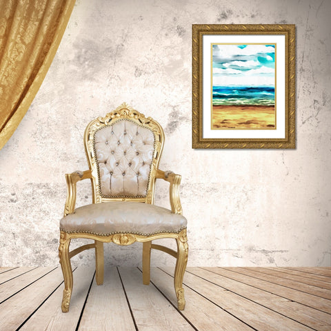 Summer Love I Gold Ornate Wood Framed Art Print with Double Matting by Saunders, Alonzo
