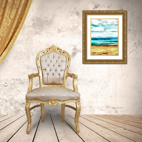 Summer Love II Gold Ornate Wood Framed Art Print with Double Matting by Saunders, Alonzo