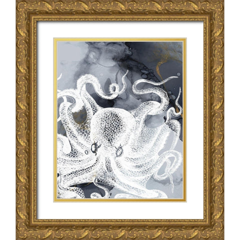 Octopus Ink II Gold Ornate Wood Framed Art Print with Double Matting by Zalewski, Christine