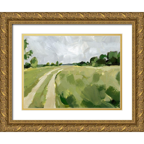 Meadow Trail I Gold Ornate Wood Framed Art Print with Double Matting by Barnes, Victoria