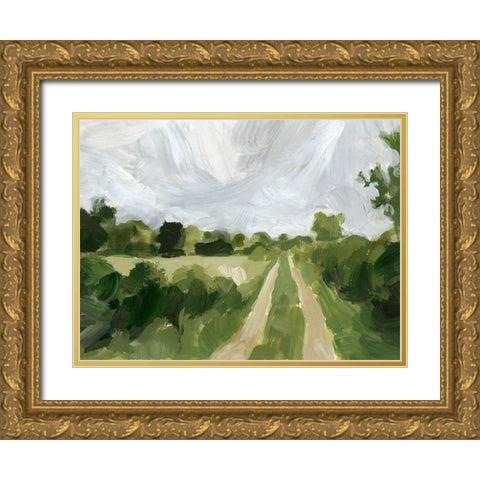 Meadow Trail II Gold Ornate Wood Framed Art Print with Double Matting by Barnes, Victoria