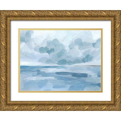 Calm Seascape II Gold Ornate Wood Framed Art Print with Double Matting by Barnes, Victoria