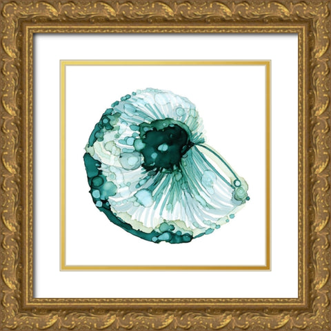 Blue Barnacle I Gold Ornate Wood Framed Art Print with Double Matting by Popp, Grace