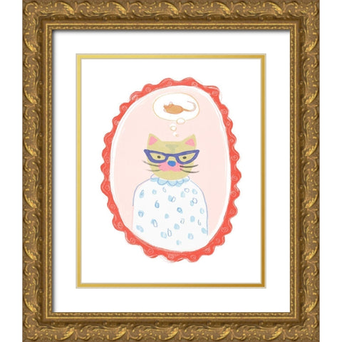 Cameo Characters II Gold Ornate Wood Framed Art Print with Double Matting by Vess, June Erica