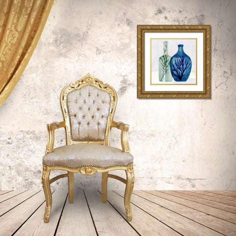 Sea Glass Vase I Gold Ornate Wood Framed Art Print with Double Matting by Warren, Annie