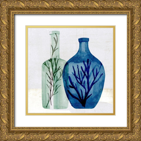 Sea Glass Vase I Gold Ornate Wood Framed Art Print with Double Matting by Warren, Annie