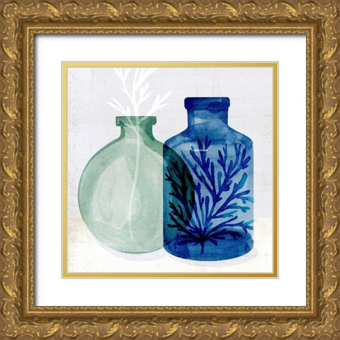 Sea Glass Vase II Gold Ornate Wood Framed Art Print with Double Matting by Warren, Annie