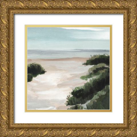 Beach Path II Gold Ornate Wood Framed Art Print with Double Matting by Warren, Annie