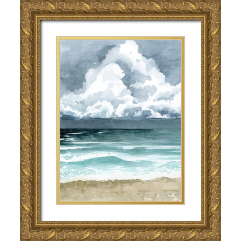 South Beach Storm I Gold Ornate Wood Framed Art Print with Double Matting by Popp, Grace