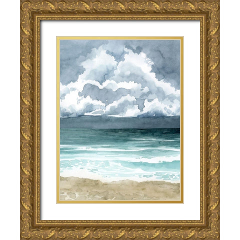 South Beach Storm II Gold Ornate Wood Framed Art Print with Double Matting by Popp, Grace