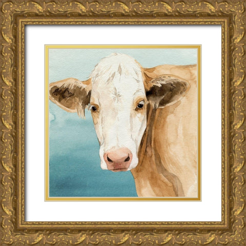 Hereford Stare II Gold Ornate Wood Framed Art Print with Double Matting by Popp, Grace