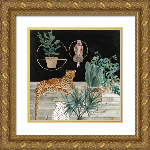 Jungle Home I Gold Ornate Wood Framed Art Print with Double Matting by Wang, Melissa