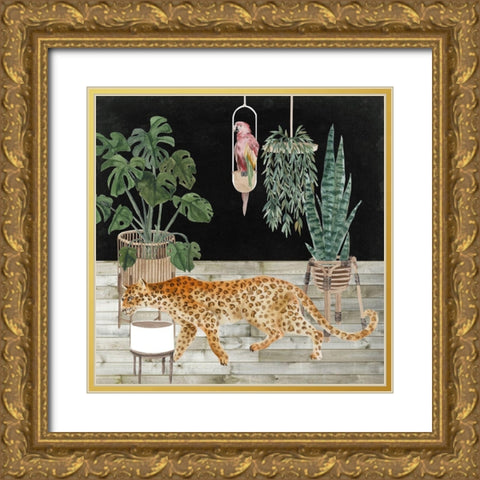 Jungle Home III Gold Ornate Wood Framed Art Print with Double Matting by Wang, Melissa
