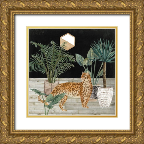 Jungle Home IV Gold Ornate Wood Framed Art Print with Double Matting by Wang, Melissa
