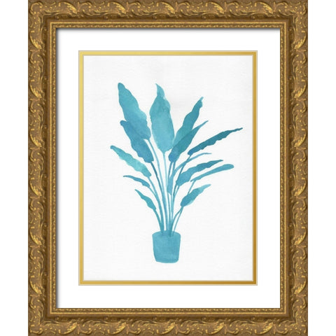 Watercolor House Plant I Gold Ornate Wood Framed Art Print with Double Matting by Green, Jacob