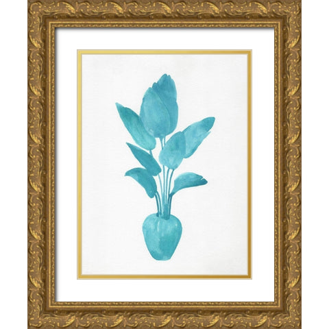 Watercolor House Plant II Gold Ornate Wood Framed Art Print with Double Matting by Green, Jacob
