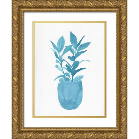 Watercolor House Plant III Gold Ornate Wood Framed Art Print with Double Matting by Green, Jacob