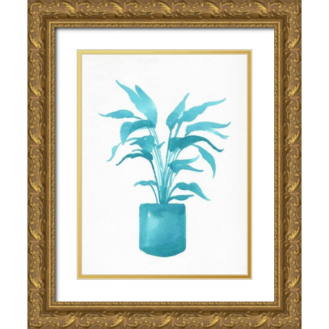 Watercolor House Plant IV Gold Ornate Wood Framed Art Print with Double Matting by Green, Jacob