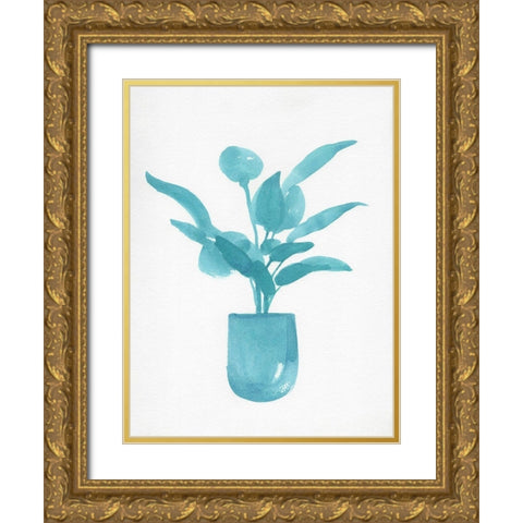Watercolor House Plant VI Gold Ornate Wood Framed Art Print with Double Matting by Green, Jacob