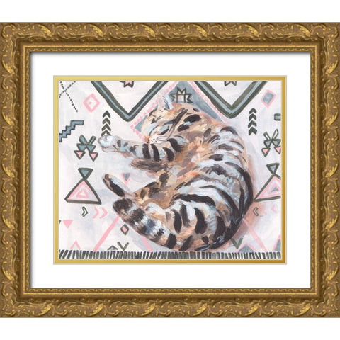 Little Sleepy Head II Gold Ornate Wood Framed Art Print with Double Matting by Wang, Melissa