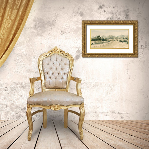 Rural Roads II Gold Ornate Wood Framed Art Print with Double Matting by Caroline, Emma