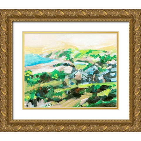 Spring Village I Gold Ornate Wood Framed Art Print with Double Matting by Wang, Melissa