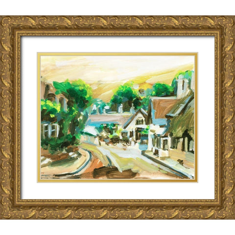 Spring Village II Gold Ornate Wood Framed Art Print with Double Matting by Wang, Melissa