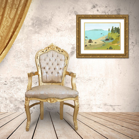 Coastal Inlet II Gold Ornate Wood Framed Art Print with Double Matting by Green, Jacob