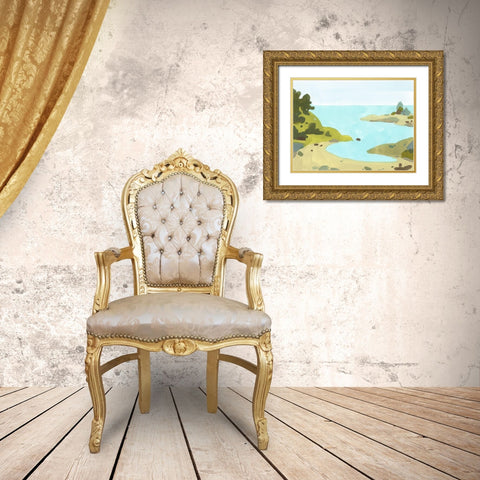 Coastal Inlet IV Gold Ornate Wood Framed Art Print with Double Matting by Green, Jacob