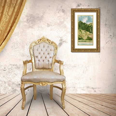 Tropicana I Gold Ornate Wood Framed Art Print with Double Matting by Caroline, Emma