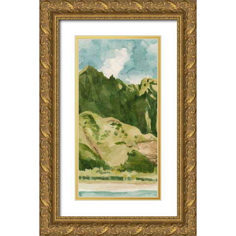 Tropicana I Gold Ornate Wood Framed Art Print with Double Matting by Caroline, Emma
