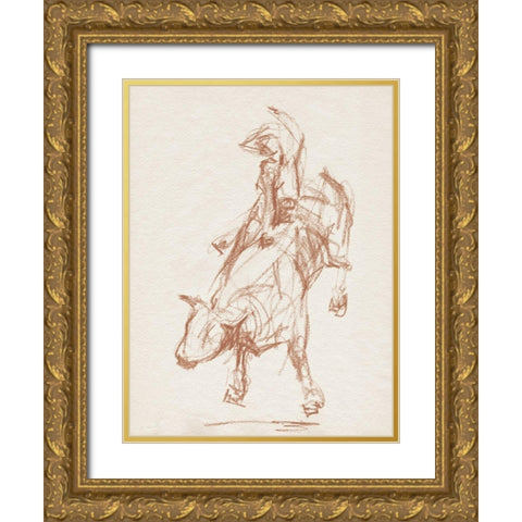 Rodeo Gestures in Sepia I Gold Ornate Wood Framed Art Print with Double Matting by Parker, Jennifer Paxton