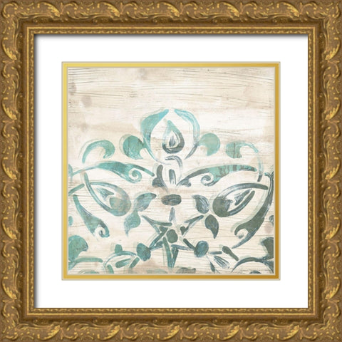 Serene Cerulean II Gold Ornate Wood Framed Art Print with Double Matting by Vess, June Erica