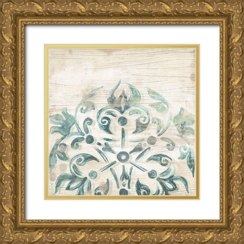 Serene Cerulean VIII Gold Ornate Wood Framed Art Print with Double Matting by Vess, June Erica