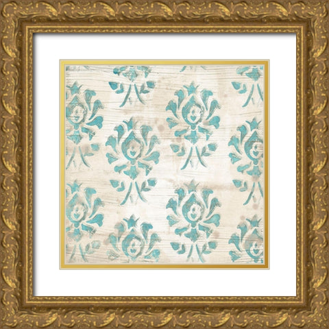 Serene Cerulean IX Gold Ornate Wood Framed Art Print with Double Matting by Vess, June Erica