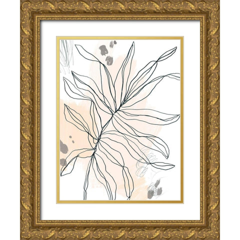 Palm Sketchbook I Gold Ornate Wood Framed Art Print with Double Matting by Vess, June Erica