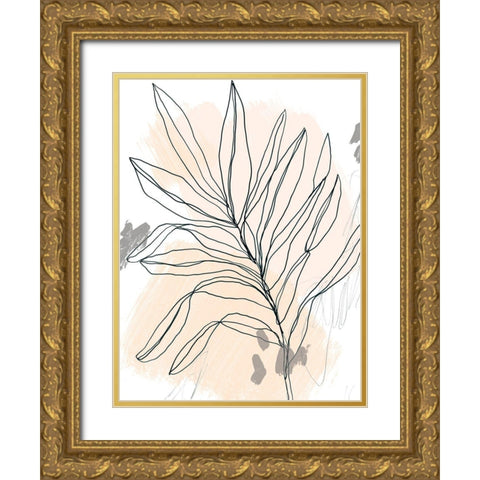Palm Sketchbook II Gold Ornate Wood Framed Art Print with Double Matting by Vess, June Erica