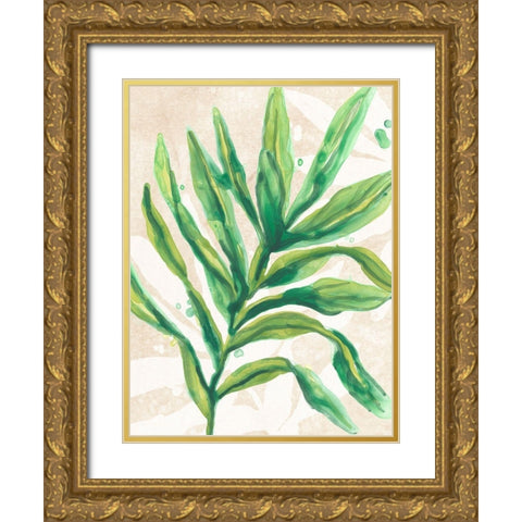 Parchment Palms I Gold Ornate Wood Framed Art Print with Double Matting by Vess, June Erica