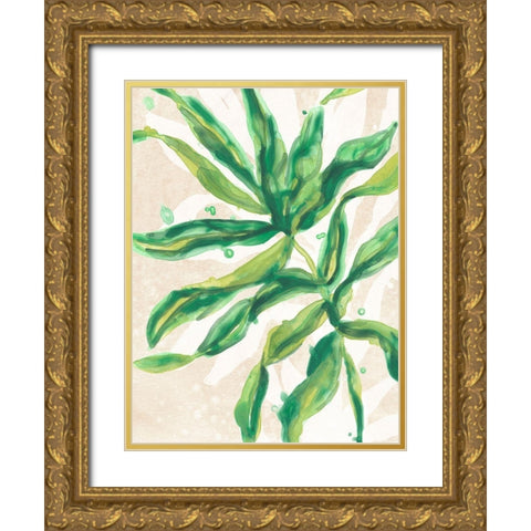 Parchment Palms II Gold Ornate Wood Framed Art Print with Double Matting by Vess, June Erica