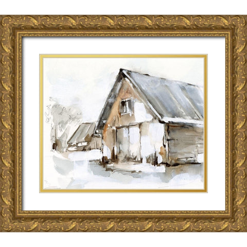 Dilapidated Barn I Gold Ornate Wood Framed Art Print with Double Matting by Harper, Ethan