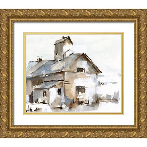 Dilapidated Barn II Gold Ornate Wood Framed Art Print with Double Matting by Harper, Ethan