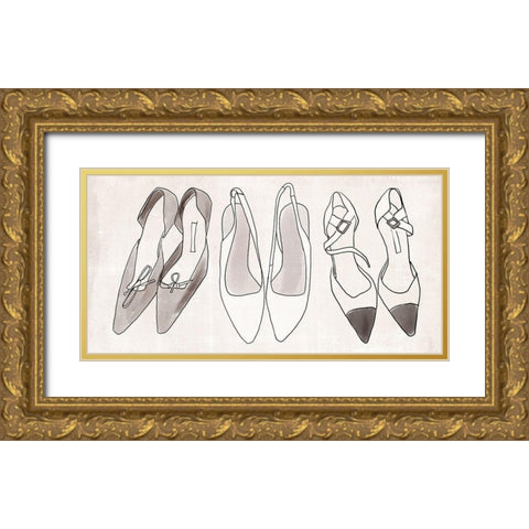 Heels for Days III Gold Ornate Wood Framed Art Print with Double Matting by Warren, Annie